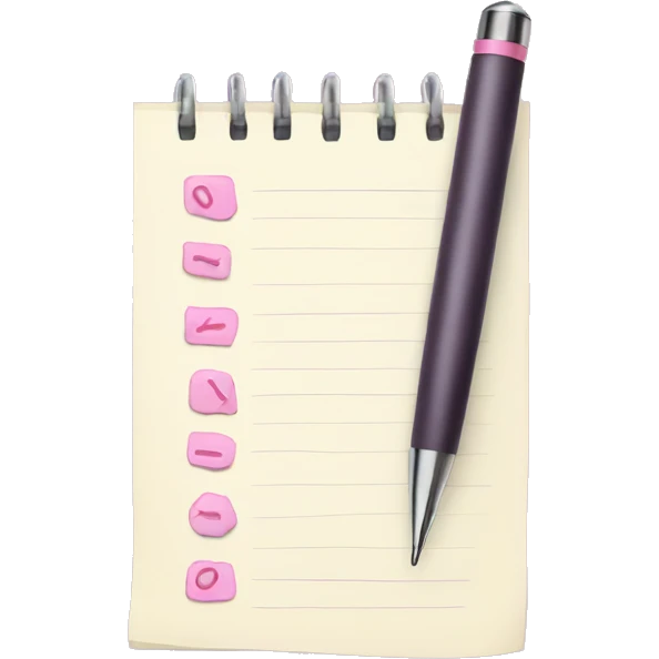 Light pink to do list with pen emoji