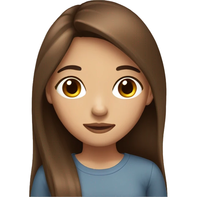 girl with straight and brown hair emoji