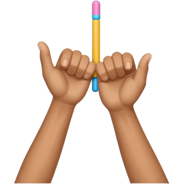 one hand above another hand holding imaginary pole with top hand looking like it’s moving up and down the pole emoji
