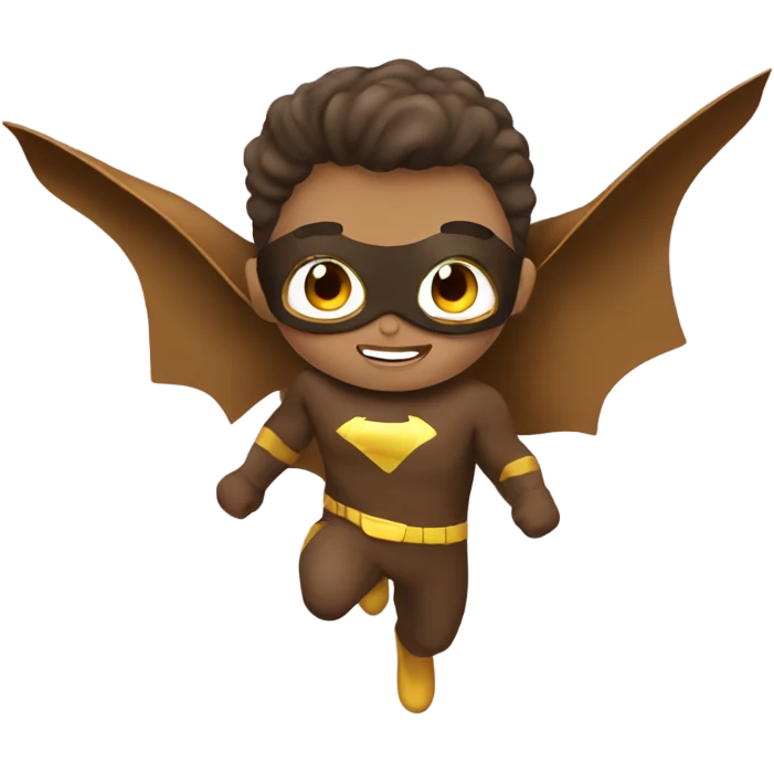 flying superhero brown ha emoji