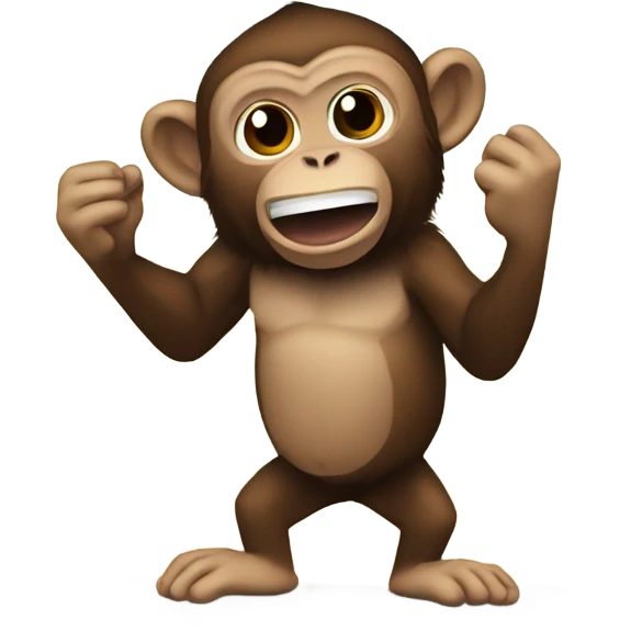 Monkey banging a coconut emoji