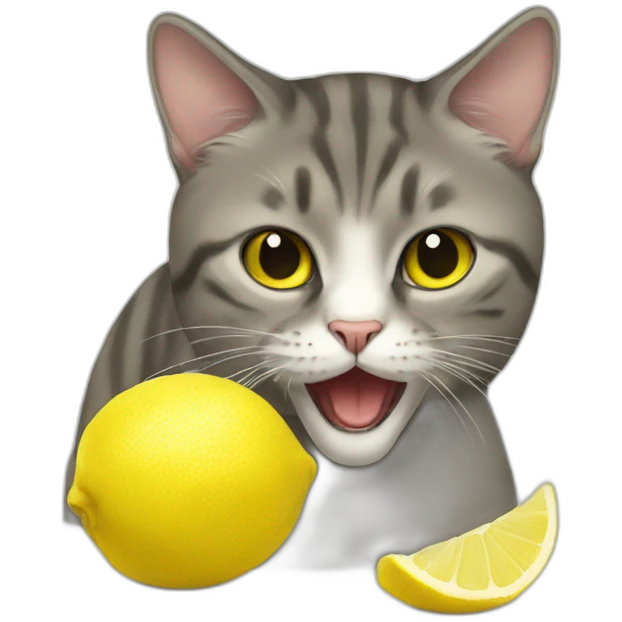 cat eat lemon emoji