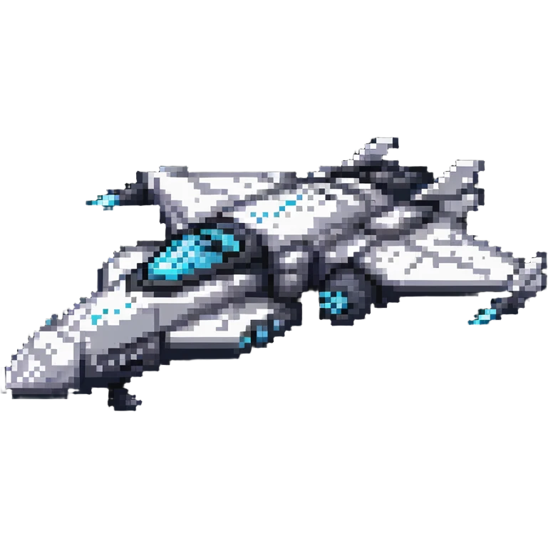 Space cruiser with sleek design and glowing engines, flying through stars emoji