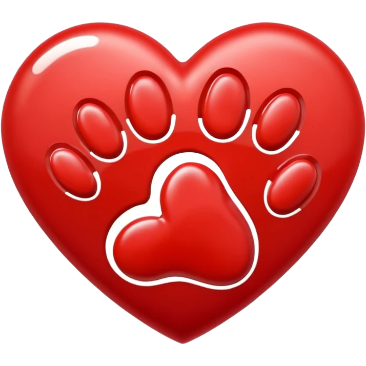 heart with a dog paw print emoji