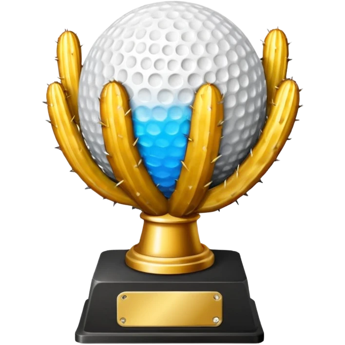 gold cactus trophy golf emoji