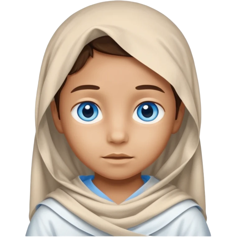 blue eyed desert child with creme cloth emoji