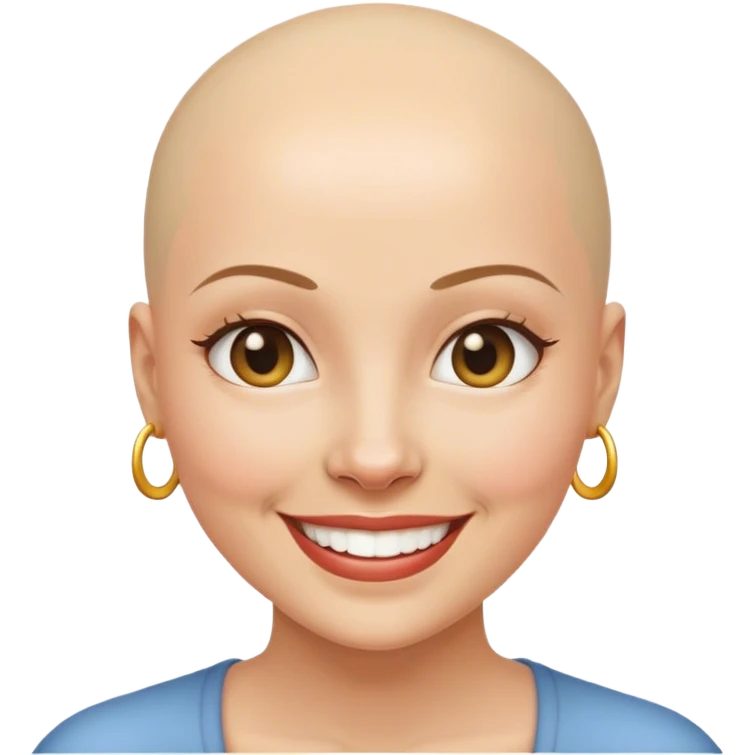 light smiling bald woman without neck emoji