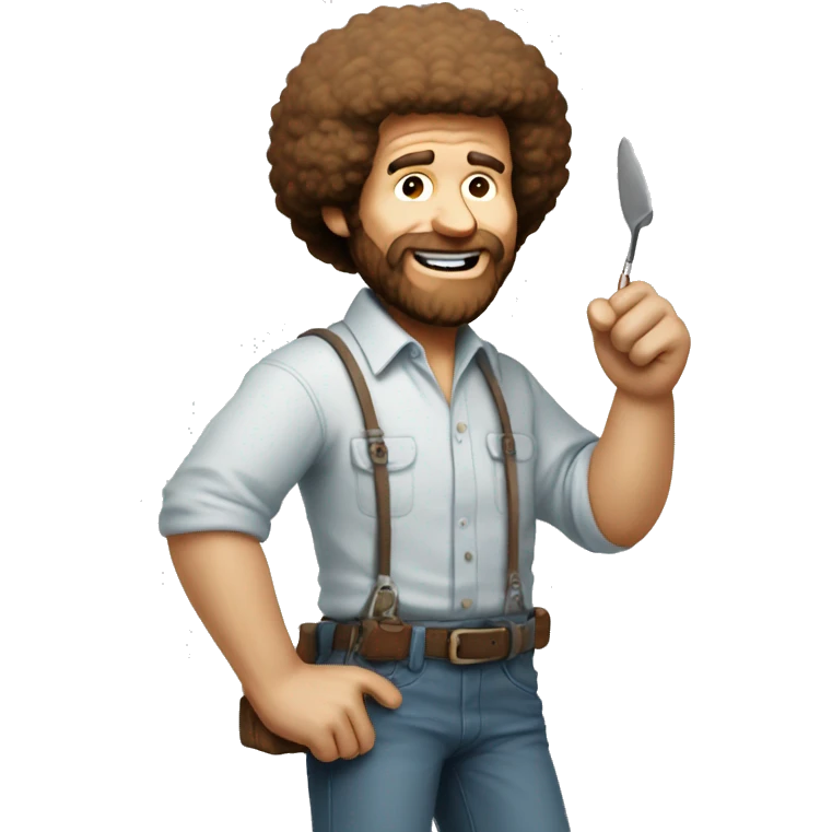 Bob ross that draws the letters 'VDP' emoji