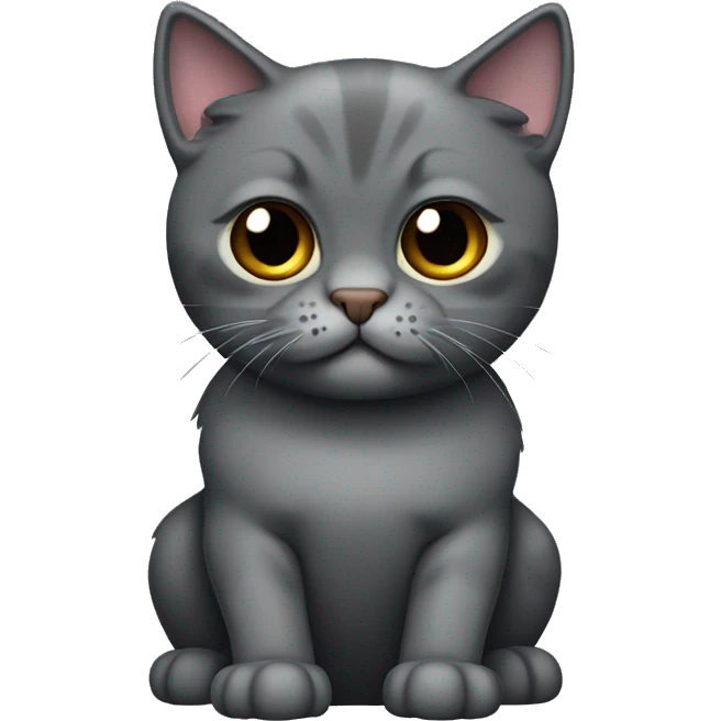 Dark Gray Scotish fold cat emoji