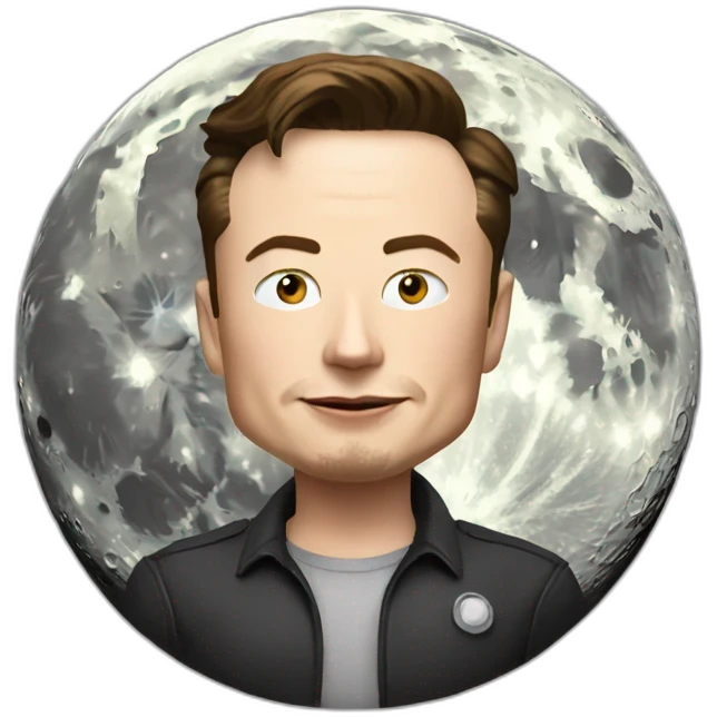 Elon Musk sur la lune emoji
