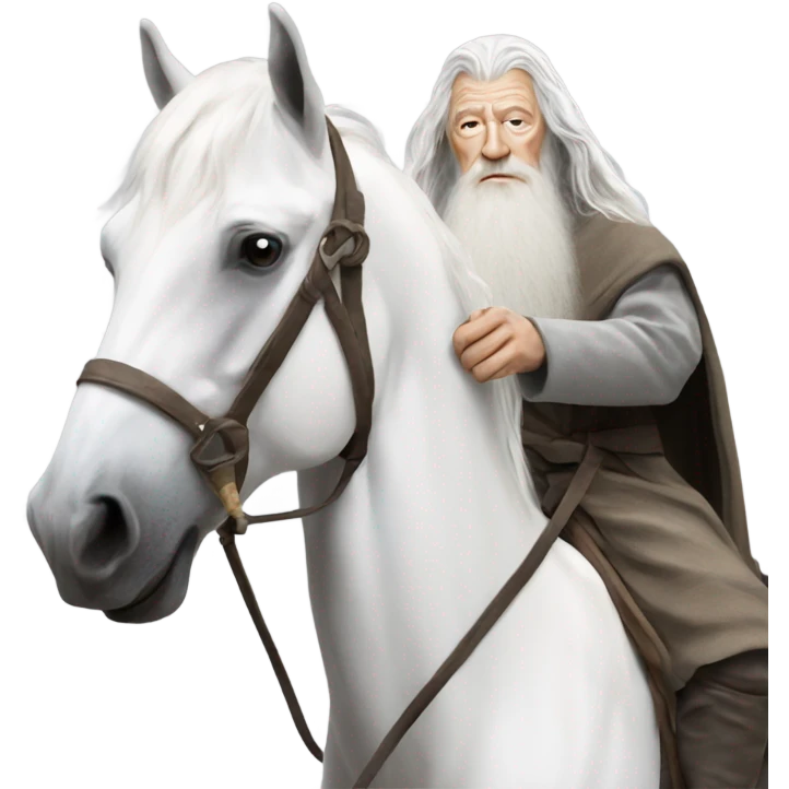 Gandalf the  white on white horse emoji