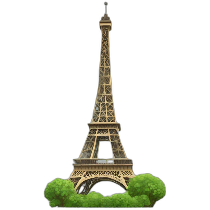 Tour Eiffel avec des arbres emoji