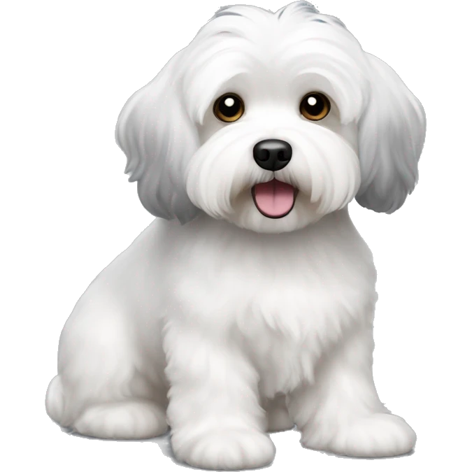 A white bichon havanese with grey ears emoji