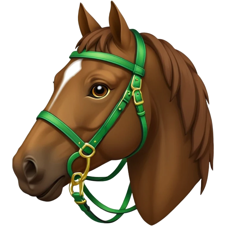 horse head with a green horse brides emoji