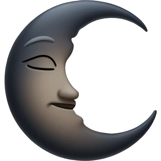 crescent moon with a delicate face emoji