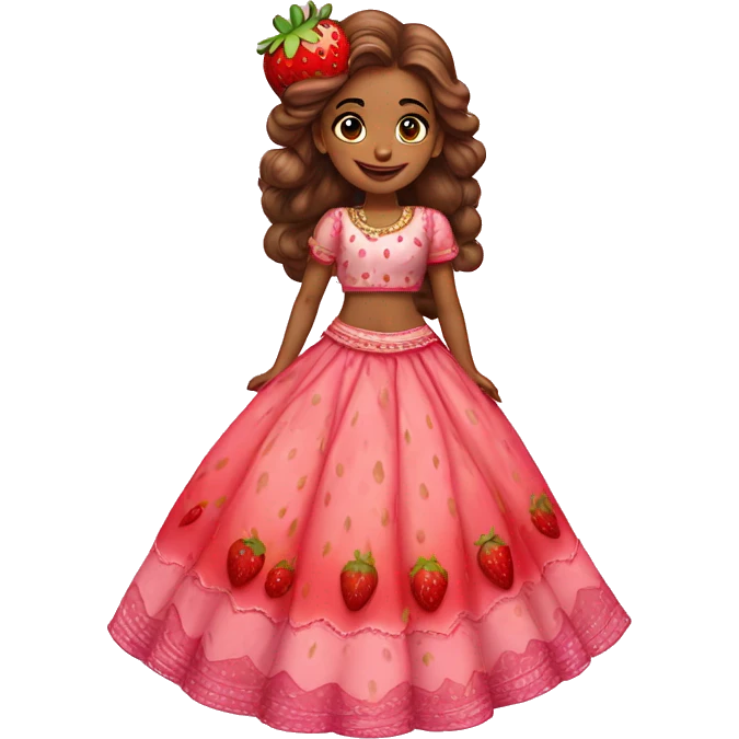 strawberry shortcake in a lehenga  emoji