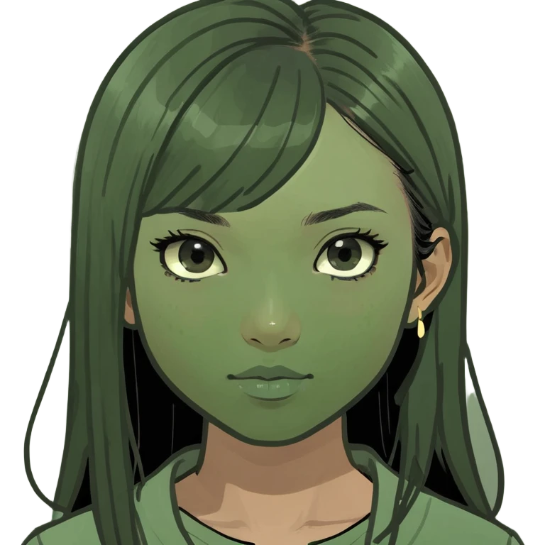 Asian girl with light brown skin and pin-straight black hair emoji