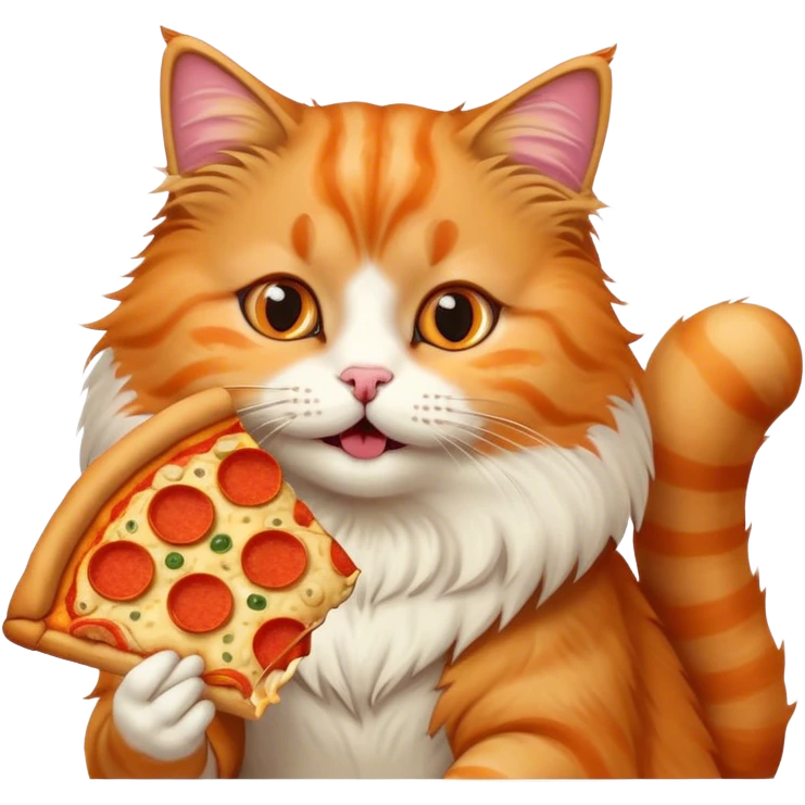 Cat eating pizza emoji