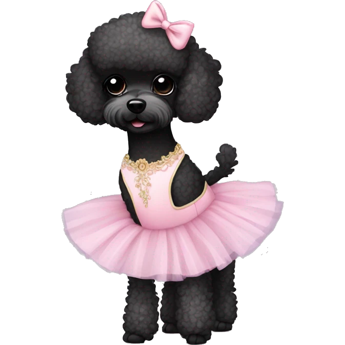 Black toy poodle in ballet tutu emoji