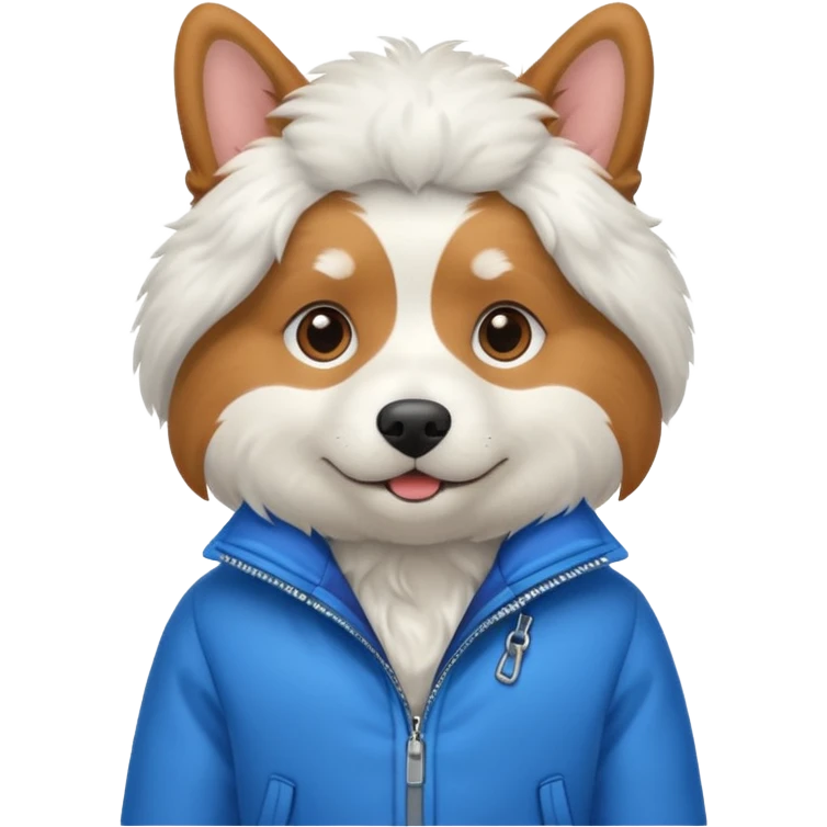 Dog wearing jacket emoji
