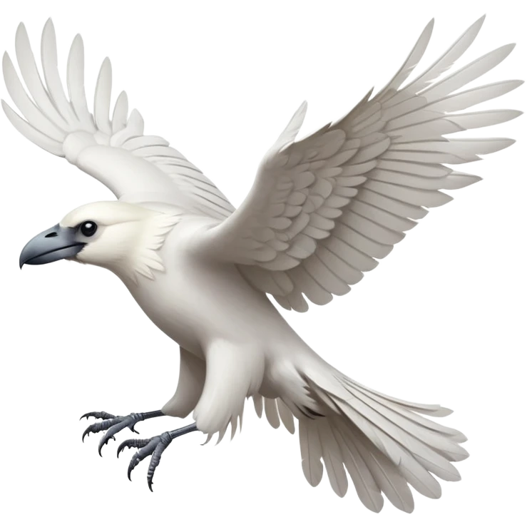 white raven flying emoji
