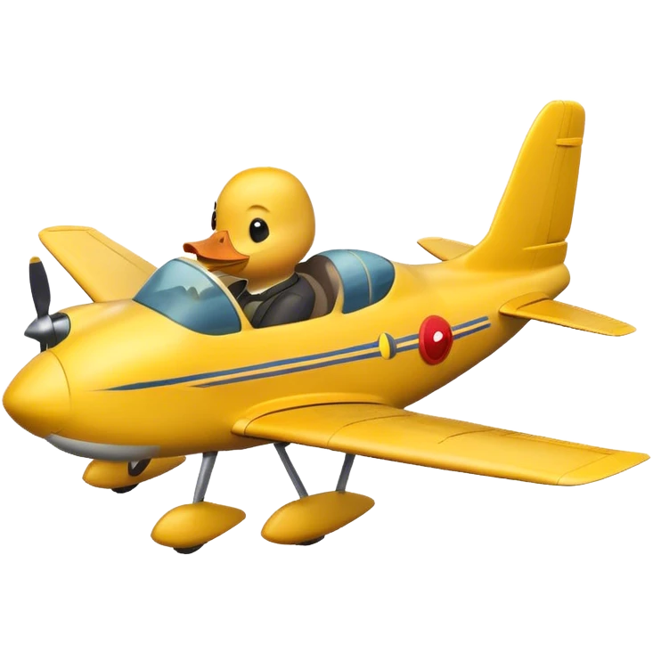 Yellow duck flying a plane emoji