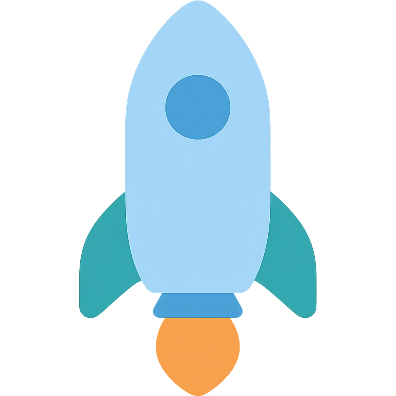 colored icon of a rocket emoji