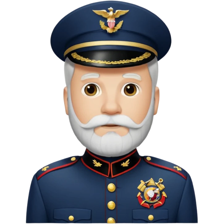 A male with a white beard dressed in marine corps dress blues with sergeant stripes emoji