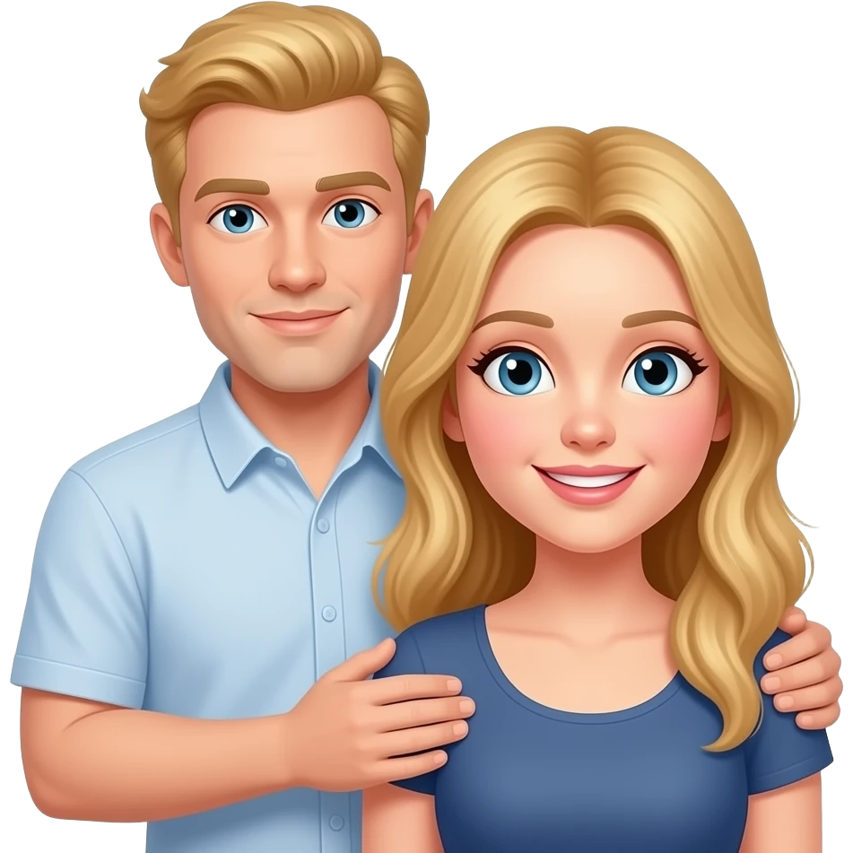 Liebespaar beide blond er beschützt sie emoji