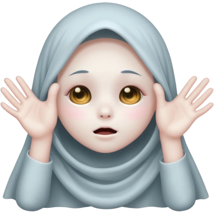 Okay those are wonderful, now make the ghost cover his eyes with cute little hands. Make sure the blush and the cuteness is retained emoji