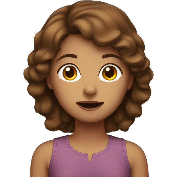 brown haired girl indoors emoji
