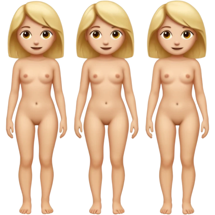 full body nude girl emoji with realistic hair emoji