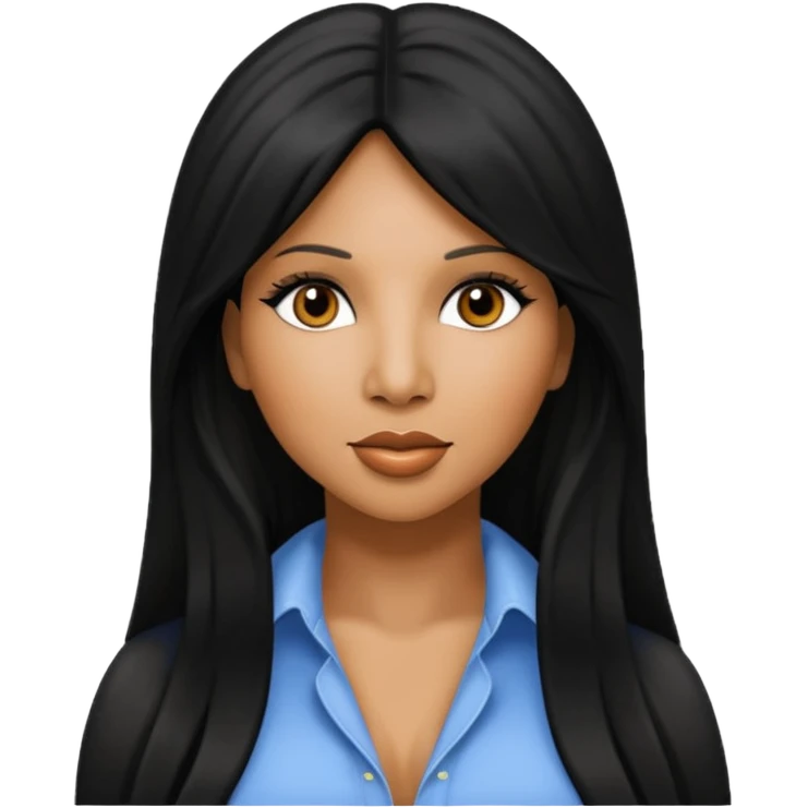 Toni Braxton with long black hair emoji