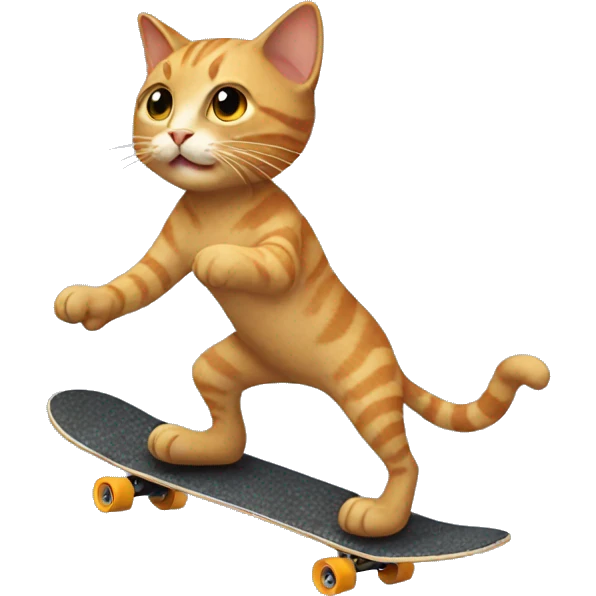 Cat riding skateboard emoji