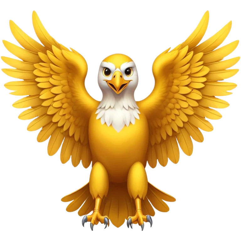 yellow eagle with a big smile wings spread emoji