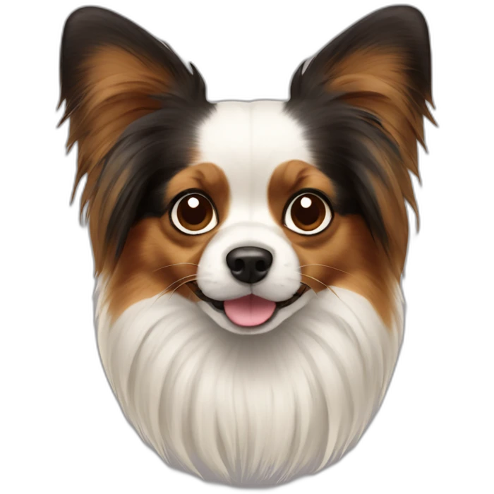 short hair papillon dog emoji