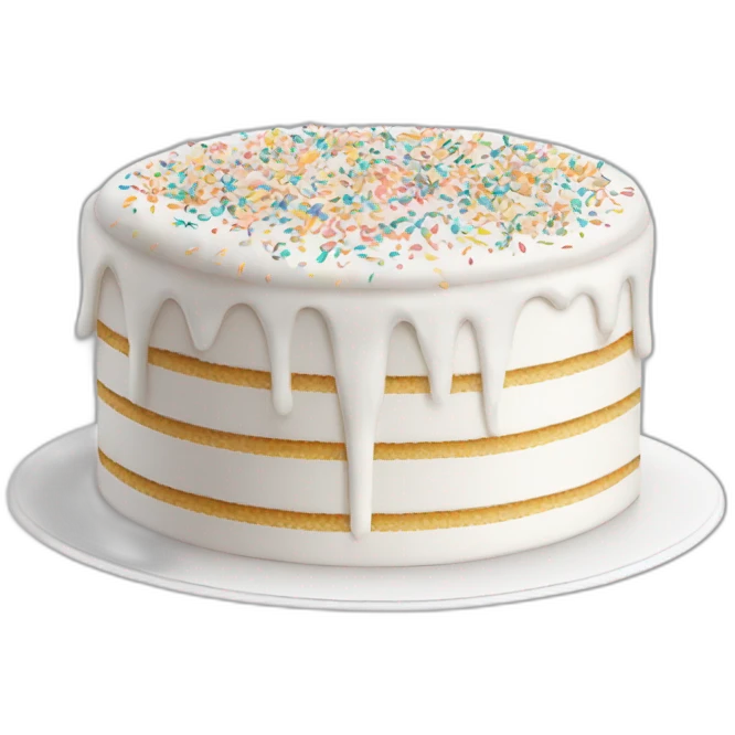White cake with sprinkles  emoji