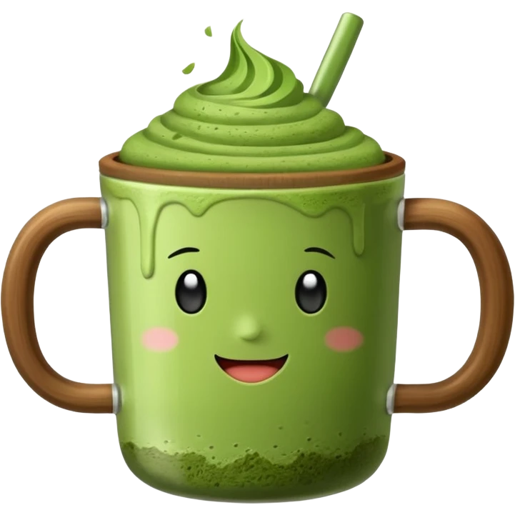 Cană de ceai matcha emoji
