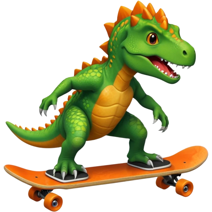 Dinosaur on a skateboard emoji