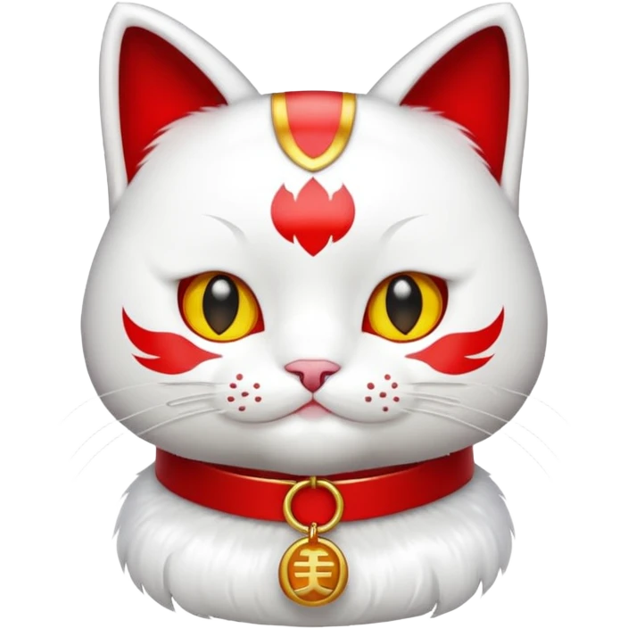Lucky cat with red details emoji