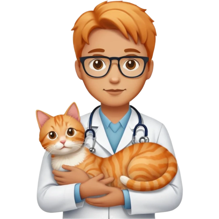 Doctor holding cat emoji