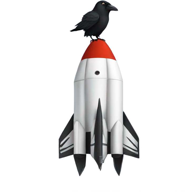 Raven on a rocket emoji