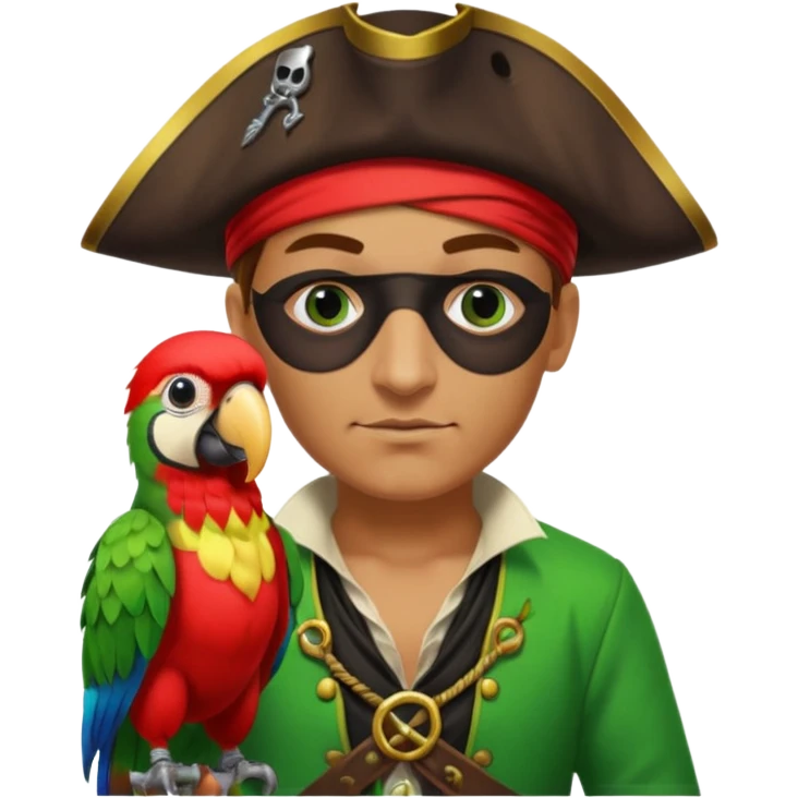 pirate and parrot emoji