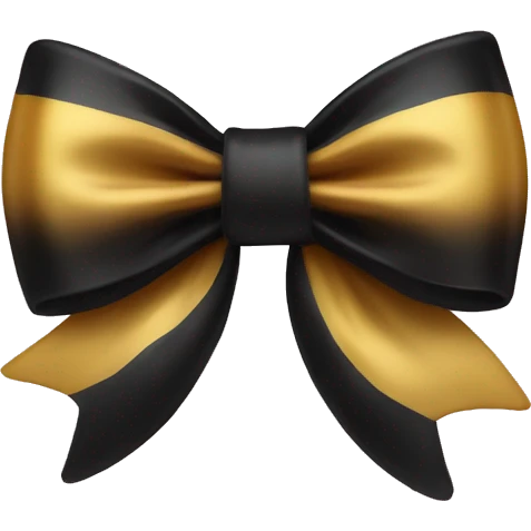 a bow with black and gold ombré  emoji
