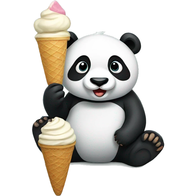 Panda eating ice cream emoji