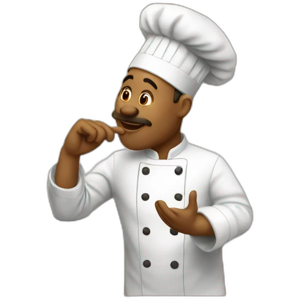 Chef kissing his fingers after making a good meal emoji