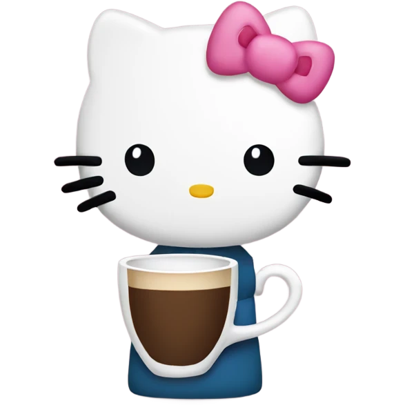 Hello kitty drinking a cup of coffee  emoji