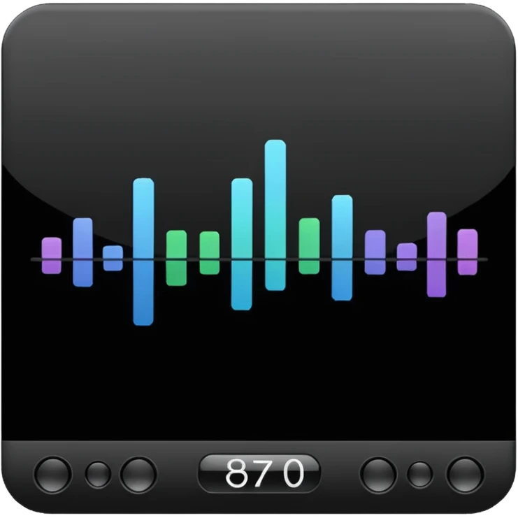 full black audio spectrum, the spectrum is white emoji