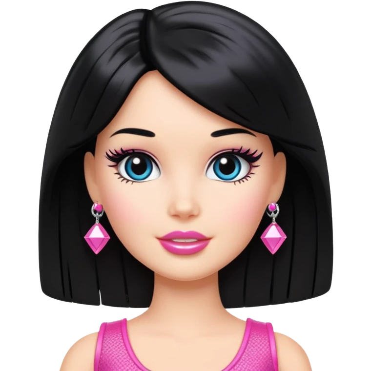 barbie popstar  with black hair  emoji
