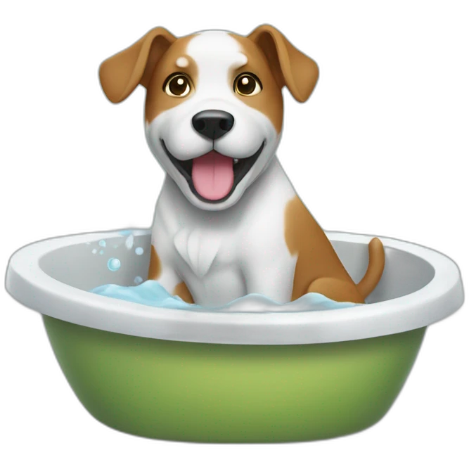 Dog washing body emoji